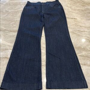 NYDJ Dark Wash Wide Leg Flare Jeans Lift Tuck | Vintage Style Size 10